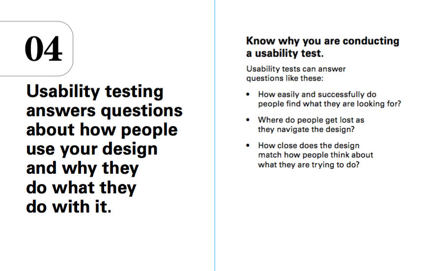 Know why you're doing a usability test