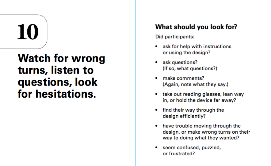 What to look for in a usability test